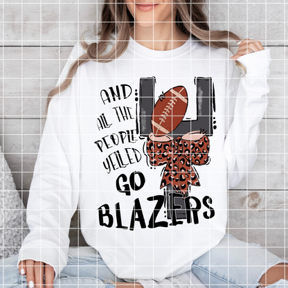 Blazers Football Sublimation | Shirt Design For Blazers Football Fan | Blazers Tumbler Design | Blazers Football Sticker PNG | Go Blazers
