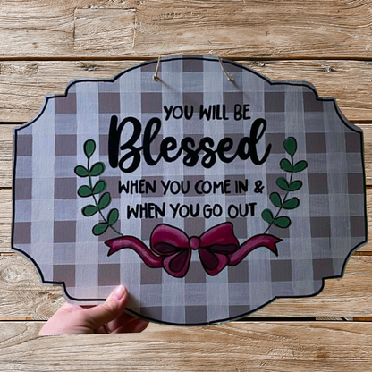 Christian Door Hanger Template | Tracer For Painting | Acrylic Painting | Deuteronomy 28:6