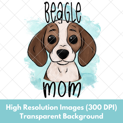 Beagle Hound Mom PNG For Making T-Shirts, Tumblers, Mugs, And More | Cute Shirt For Dog Mom |High Resolution, 300 DPI, Transparent Background