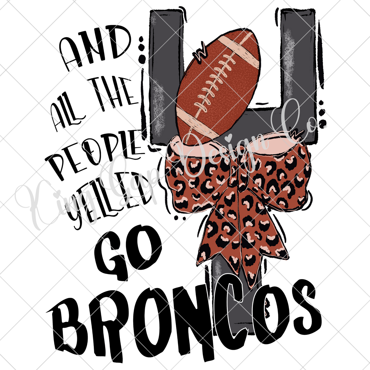 Broncos Football Sublimation | Broncos High School Football | T-Shirt Design For Broncos Fan | Broncos Sticker PNG | Broncos Game Day Gear