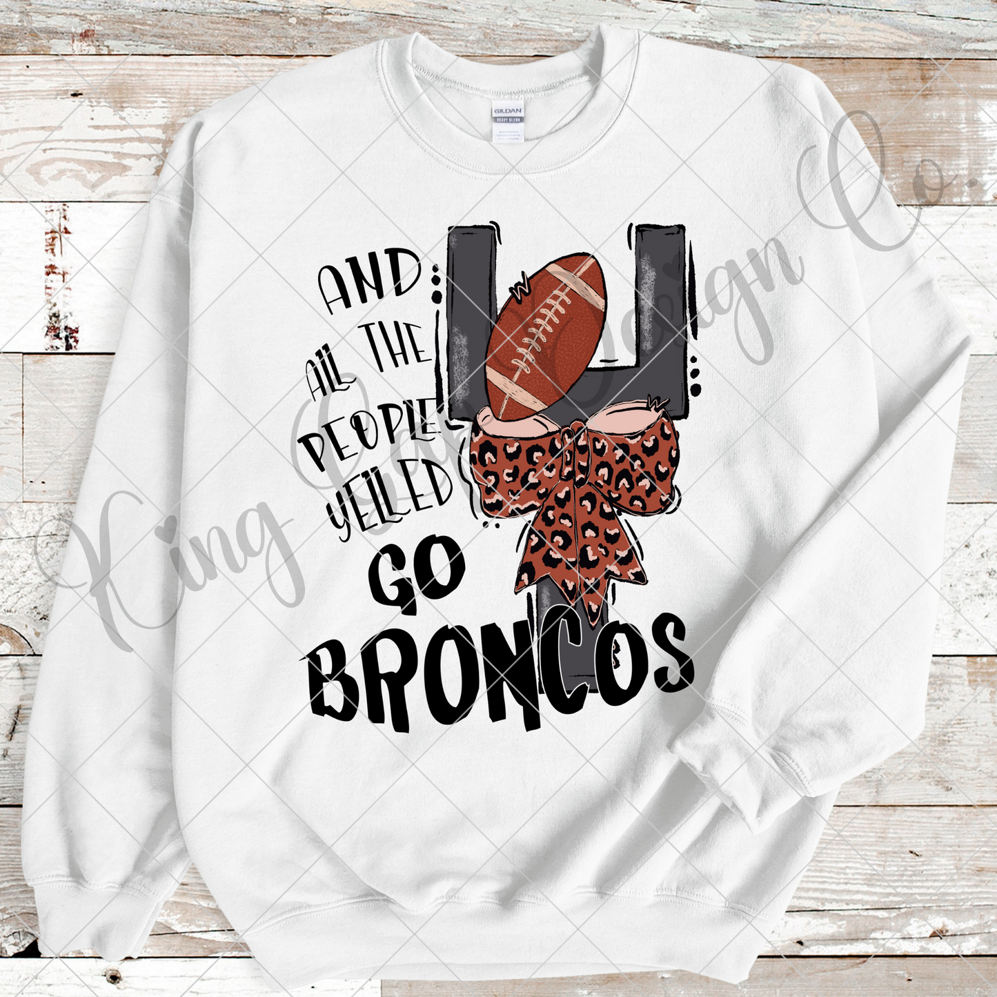 Broncos Football Sublimation | Broncos High School Football | T-Shirt Design For Broncos Fan | Broncos Sticker PNG | Broncos Game Day Gear