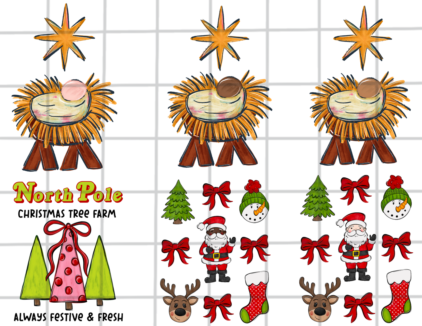 Christmas PNG Design Bundle For Making Shirts, Cups, Tumblers, Wall Art | Baby Jesus | Two Files Included|High Quality, 300 DPI Image With Transparent Background