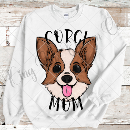 Corgi Mom PNG For Making T-Shirts, Tumblers, Mugs, And More | Cute Shirt For Dog Mom |High Resolution, 300 DPI, Transparent Background