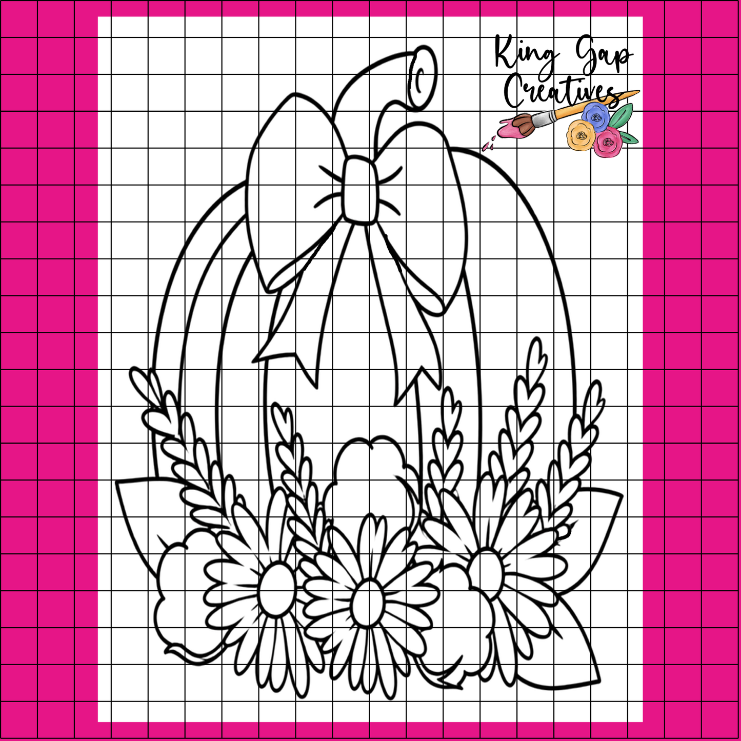 Pumpkin With Cotton Fall Door Hanger Template | Floral Pumpkin With Bow For Fall | Painting Template For Door Hanger Or Canvas Painting | Acrylic Painting For Beginners | Template Video And Instructions Included | Fall Craft Project
