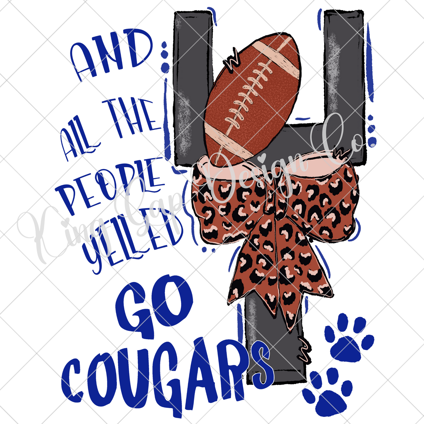 Royal Blue Cougars Football PNG For Sublimation On T-Shirts, Sweatshirts, Tumblers, Mugs Or For  DTF Printing | High Resolution, No Blurring