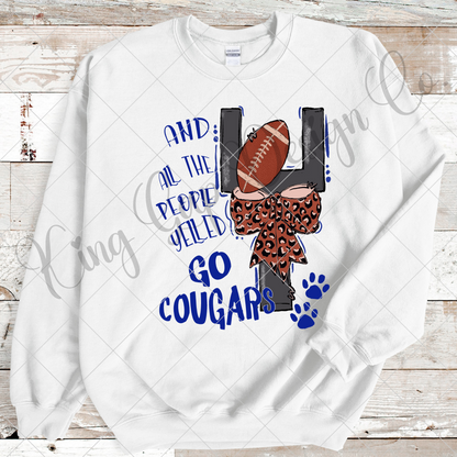 Royal Blue Cougars Football PNG For Sublimation On T-Shirts, Sweatshirts, Tumblers, Mugs Or For  DTF Printing | High Resolution, No Blurring