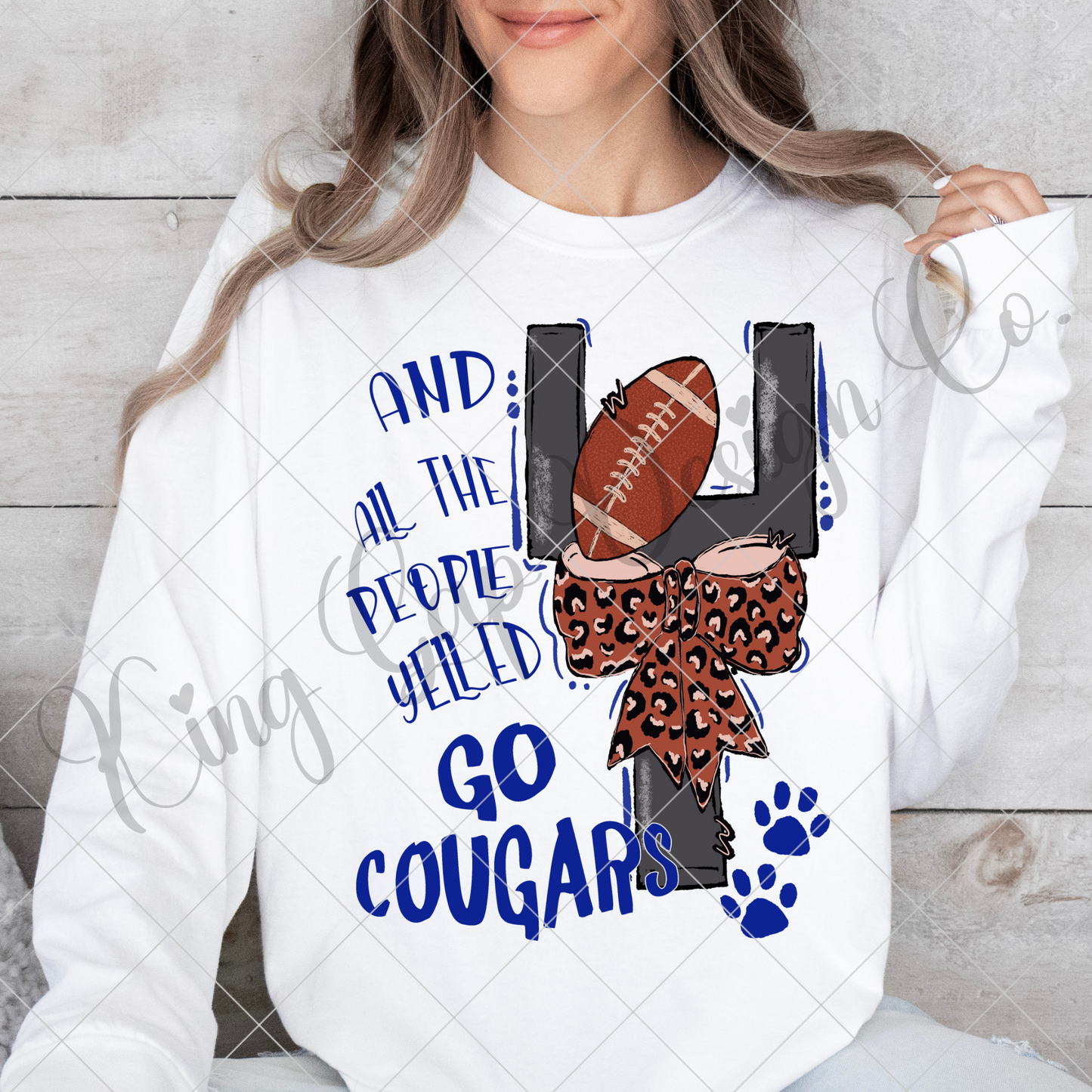 Royal Blue Cougars Football PNG For Sublimation On T-Shirts, Sweatshirts, Tumblers, Mugs Or For  DTF Printing | High Resolution, No Blurring