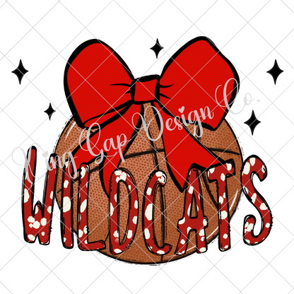 Wildcats Basketball Sublimation For Making Shirts, Mugs, Tumblers And Other Items | High Resolution Image May Be Upsized | Red and White School Colors