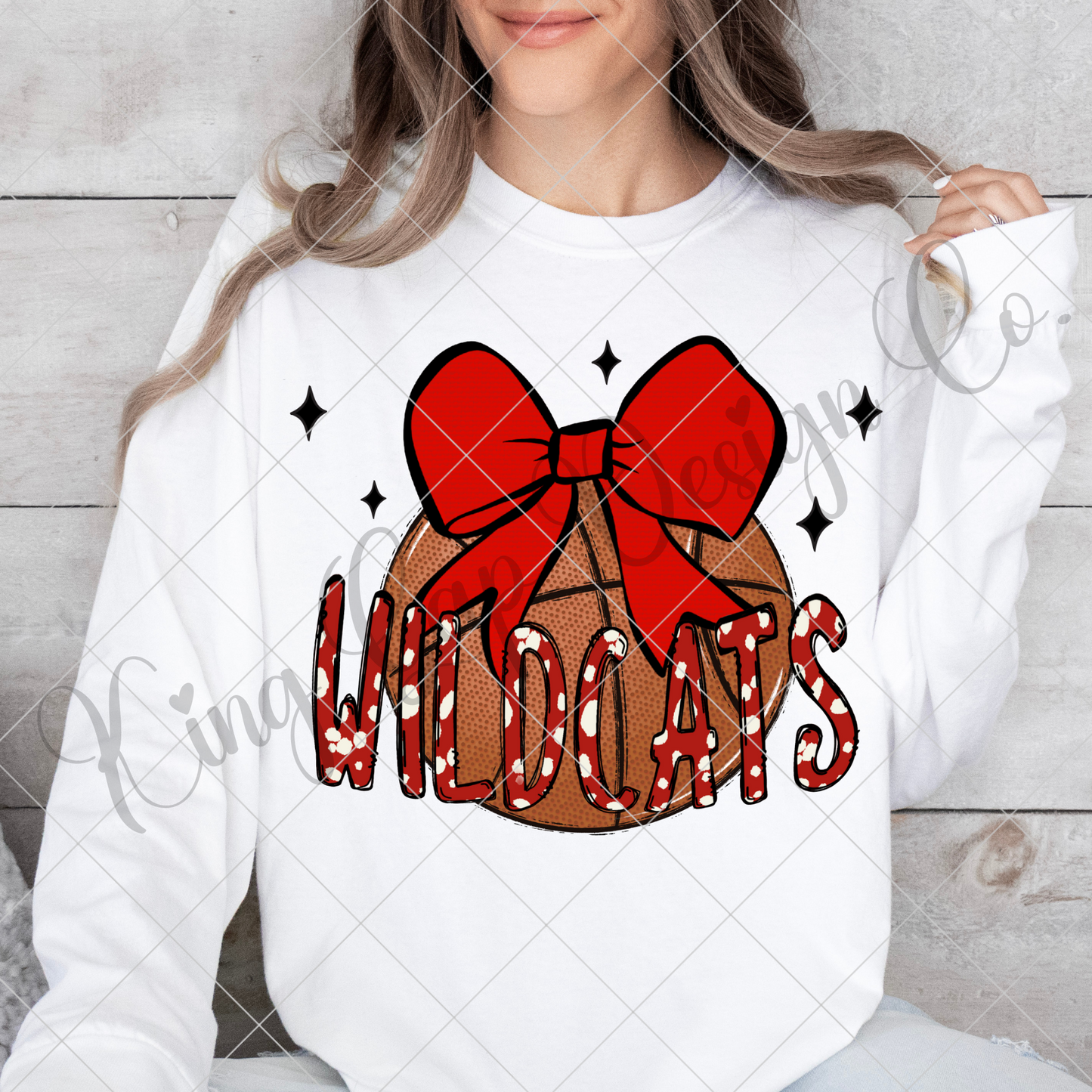 Wildcats Basketball Sublimation For Making Shirts, Mugs, Tumblers And Other Items | High Resolution Image May Be Upsized | Red and White School Colors