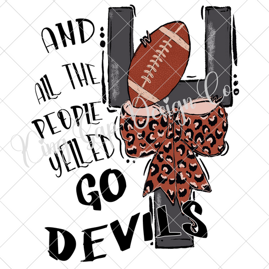 Devils Football Sublimation For T-Shirts And Tumblers| Go Devils|Devils Football Game Day Shirt| Devils High School Football PNG| Devils DTF