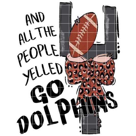 Dolphins Football Sublimation PNG For Making T-Shirts, Tumblers, Mugs, Dishtowels | Dolphins Game Day Shirt Design | Hand Drawn 300 DPI PNG