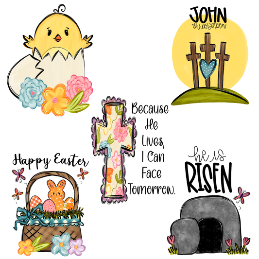 Easter PNG Design Bundle For Making Shirts, Cups, Tumblers, Wall Art | 24 Files Included | High Quality, 300 DPI Image With Transparent Background