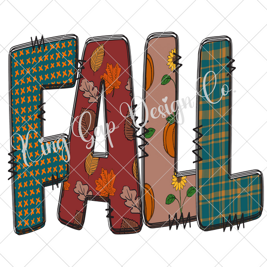 Fall Doodle Letters PNG In Fall Colors For Making T-Shirts, Tumblers, Stickers, Mugs, Dishtowels | Suitable For Sublimation Or DTF |High Resolution, 300 DPI, Transparent Background