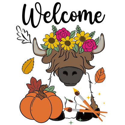 Highland Cow With Pumpkin Painting Template | Tracer For Painting | Acrylic Painting | Paint From Home | Template Video And Instructions Included