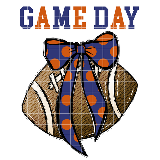 Blue And Orange Football Game Day Sublimation PNG For Making T-Shirts, Tumblers, Mugs, Dishtowels | Shirt Design For Tigers Fan | Tigers Sticker PNG