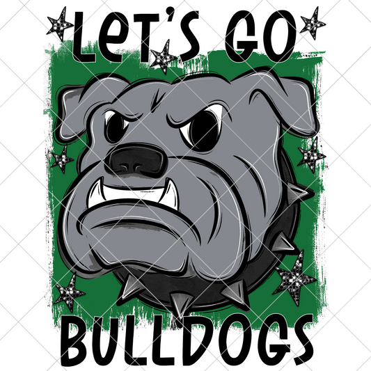 Bulldogs Sublimation PNG For Making T-Shirts, Sweatshirts, Tumblers, Mugs And More | Go Dawgs |Green School Colors| Also Suitable For DTF | High Resolution Image | Bulldog Pride | Bulldog Spirit