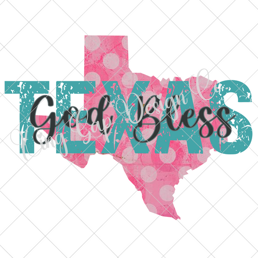 God Bless Texas PNG For Making T-Shirts, Tumblers, Mugs | Sublimation, DTF, 300 DPI