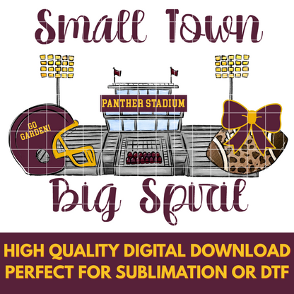 Spring Garden Panthers Football Sublimation | Maroon And Gold School Colors | PNG For T-Shirts, Tumblers, Cups, Stickers| 300 DPI, Transparent Background