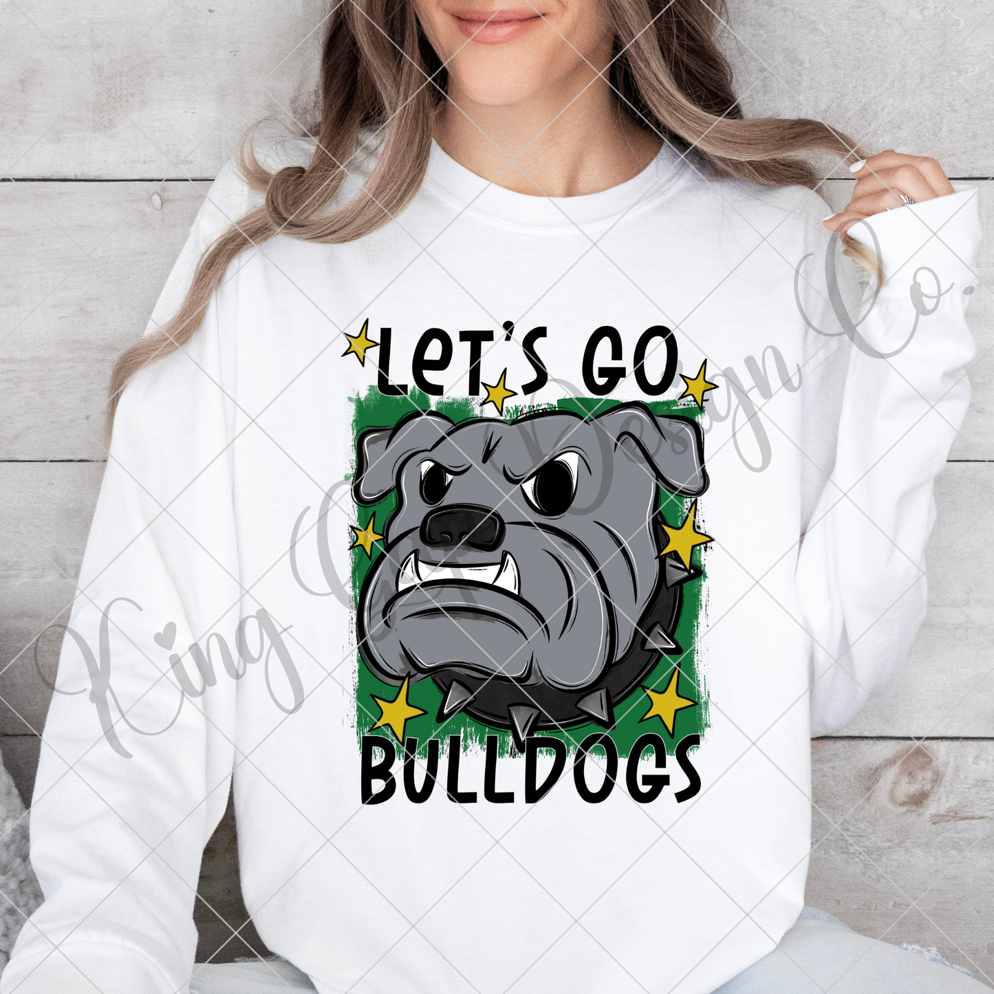 Bulldogs Sublimation PNG For Making T-Shirts, Sweatshirts, Tumblers, Mugs And More | Green And Gold School Colors| Also Suitable For DTF | High Resolution Image | Bulldog Pride | Bulldog Spirit