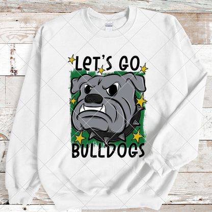 Bulldogs Sublimation PNG For Making T-Shirts, Sweatshirts, Tumblers, Mugs And More | Green And Gold School Colors| Also Suitable For DTF | High Resolution Image | Bulldog Pride | Bulldog Spirit