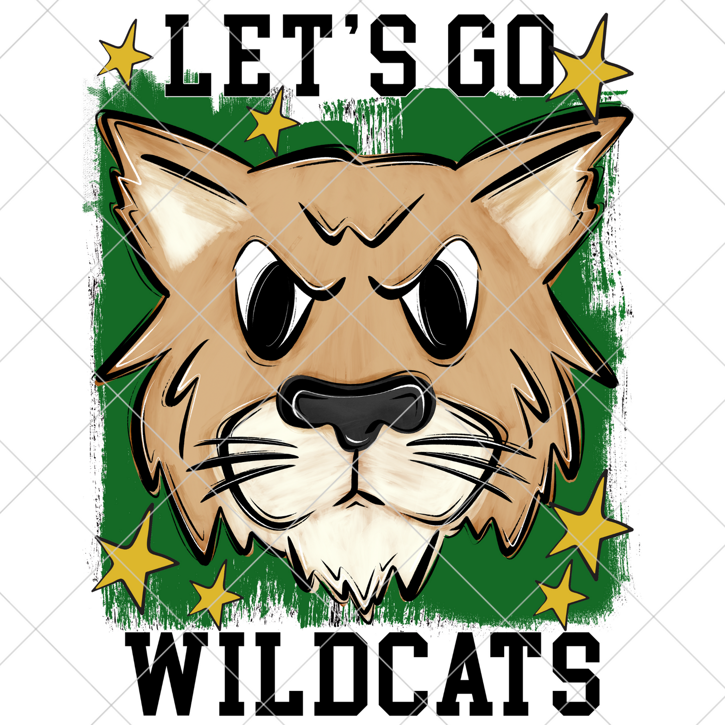 Wildcats Sublimation PNG For Making T-Shirts, Sweatshirts, Tumblers, Mugs And More | Green And Gold School Colors| Also Suitable For DTF | High Resolution Image | Wildcat Pride | Wildcat Spirit