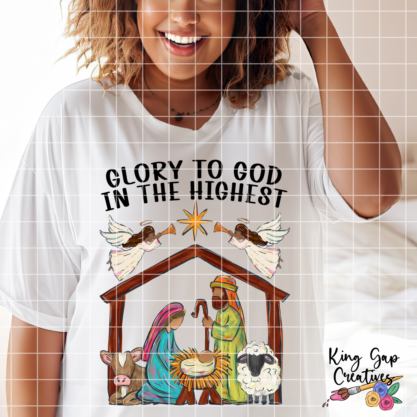 Nativity Christmas PNG Design For Making Shirts, Cups, Tumblers, Wall Art | Baby Jesus | Two Files Included | Light Skin | Brown Skin |High Quality, 300 DPI Image With Transparent Background