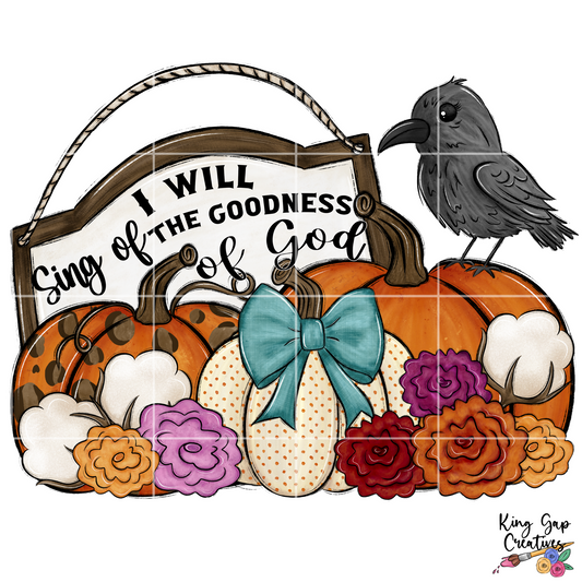 Christian Sublimation Design For Fall To Make Shirts, Tumblers, Stickers, Dish Towels | Goodness Of God | Fall Pumpkins