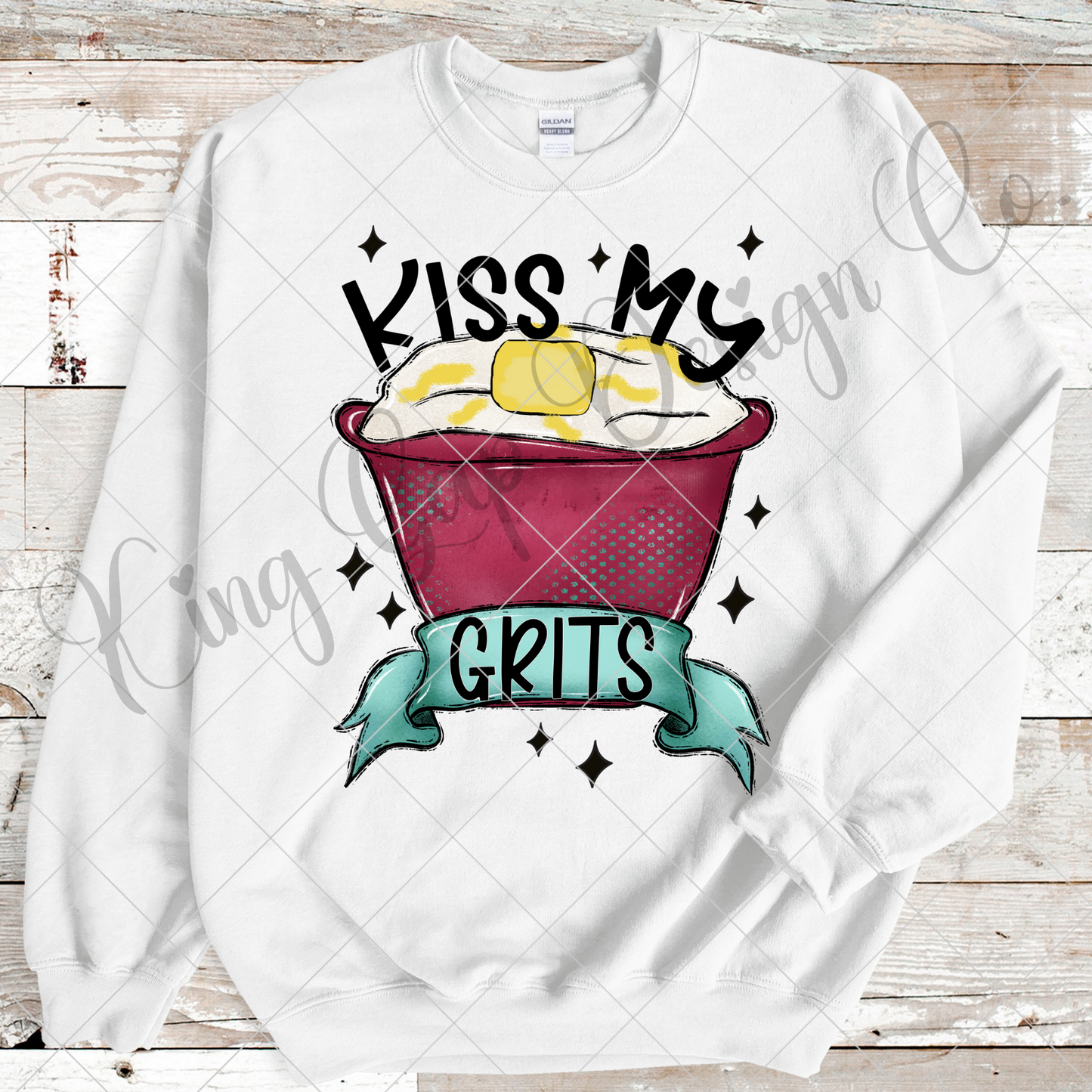 Kiss My Grits | Funny T-Shirt For Women | Sassy Shirt PNG | Perfect For Sublimation Or DTF | Make Shirts, Tumblers, Mugs, Dishtowels And More | T-Shirt Business | 300 DPI, Transparent Background