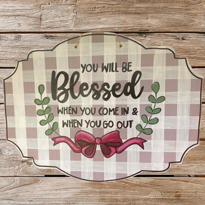 Christian Door Hanger Template | Tracer For Painting | Acrylic Painting | Deuteronomy 28:6