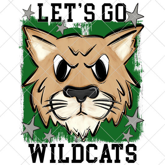 Wildcats Sublimation PNG For Making T-Shirts, Sweatshirts, Tumblers, Mugs And More | Green School Colors| Also Suitable For DTF | High Resolution Image | Wildcat Pride | Wildcat Spirit