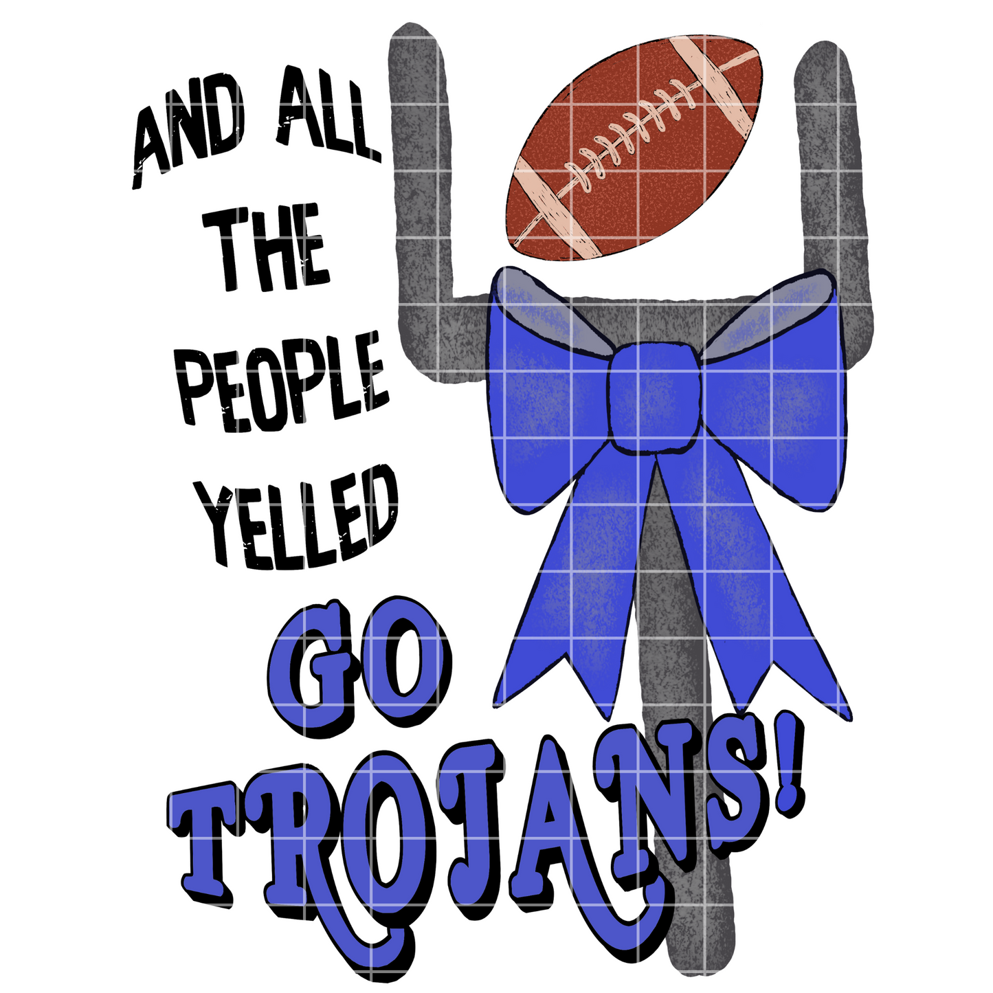 Blue Trojans Football T-Shirt PNG For Sublimation Or DTF Prints | 300 DPI, Transparent Background