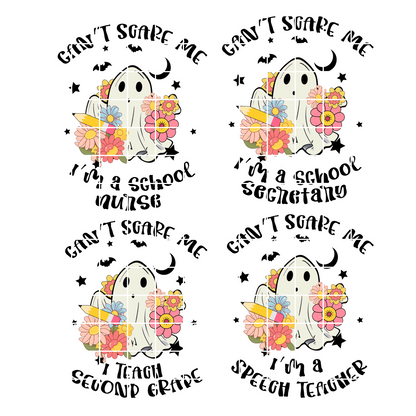 Halloween Shirt For Teacher Gift For Her Can't Scare Me I'm A Teacher Bundle Cute Ghost Halloween Shirt PNG Files T-Shirt Bundle T Shirt