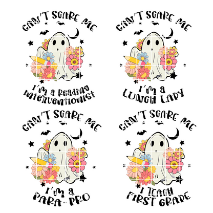 Halloween Shirt For Teacher Gift For Her Can't Scare Me I'm A Teacher Bundle Cute Ghost Halloween Shirt PNG Files T-Shirt Bundle T Shirt
