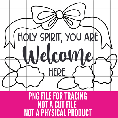 Holy Spirit You Are Welcome Here | Christian Door Hanger Template | Tracer For Painting | Acrylic Painting