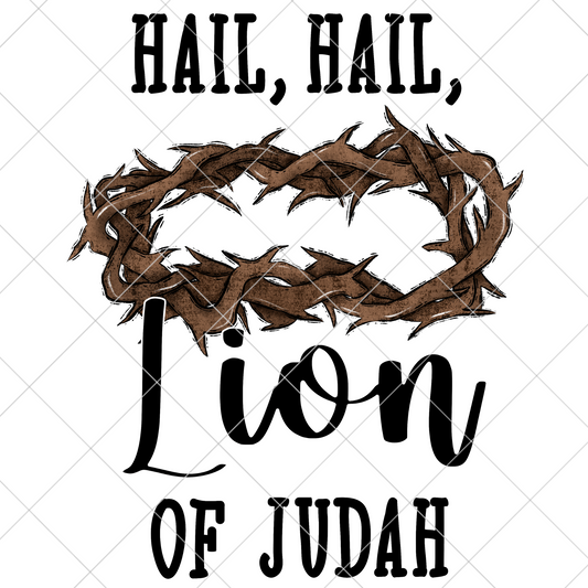 Lion Of Judah Christian T-Shirt Design | Crown Of Thorns PNG For Making T-Shirts, Tumblers, Stickers, Transfers, And More | High Quality Digital Download, 300 DPI With Transparent Background