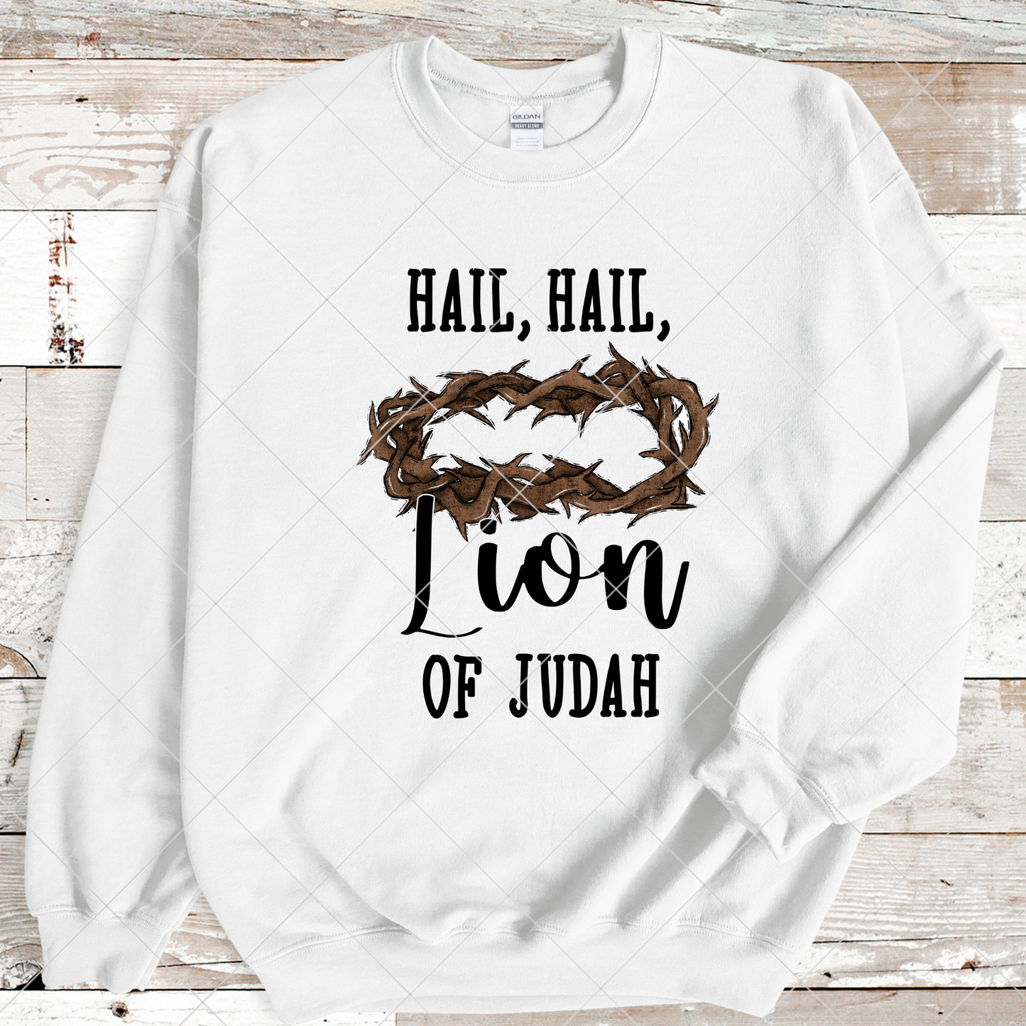 Lion Of Judah Christian T-Shirt Design | Crown Of Thorns PNG For Making T-Shirts, Tumblers, Stickers, Transfers, And More | High Quality Digital Download, 300 DPI With Transparent Background