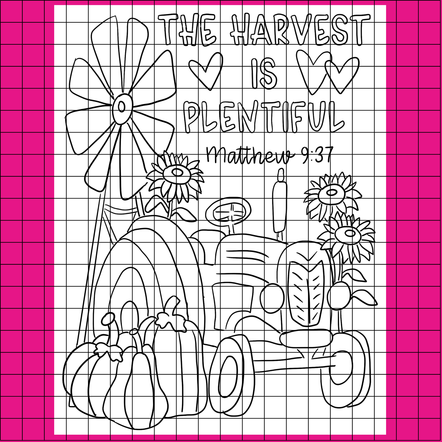 Fall Door Hanger Template With Scripture, Tractor, Windmill And Pumpkins|  Painting Template For Door Hanger Or Canvas Painting | Acrylic Painting For Beginners | Template Video And Instructions Included | Fall Craft Project