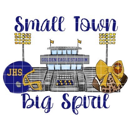 Jacksonville High School Football Sublimation | Golden Eagles | Blue And Gold School Colors | PNG For T-Shirts, Tumblers, Cups, Stickers| 300 DPI, Transparent Background