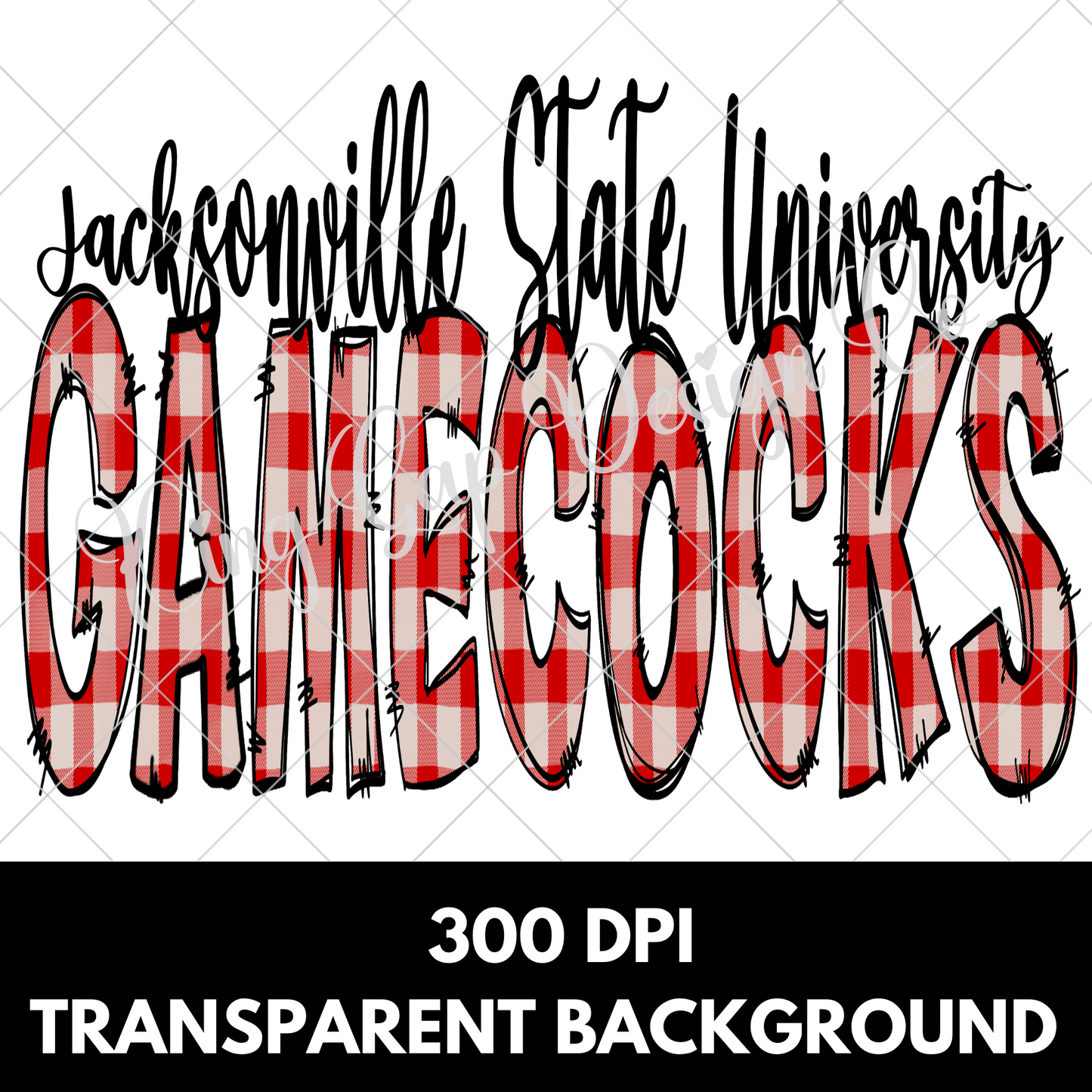 Jacksonville State University Gamecocks Sublimation PNG For Making Shirts, Tumblers, Mugs, Stickers, Or DTF Transfers |300 DPI,TransparentBG