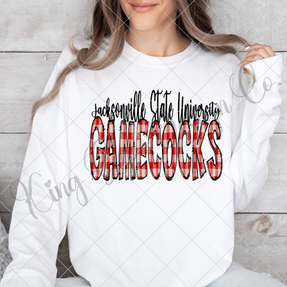 Jacksonville State University Gamecocks Sublimation PNG For Making Shirts, Tumblers, Mugs, Stickers, Or DTF Transfers |300 DPI,TransparentBG