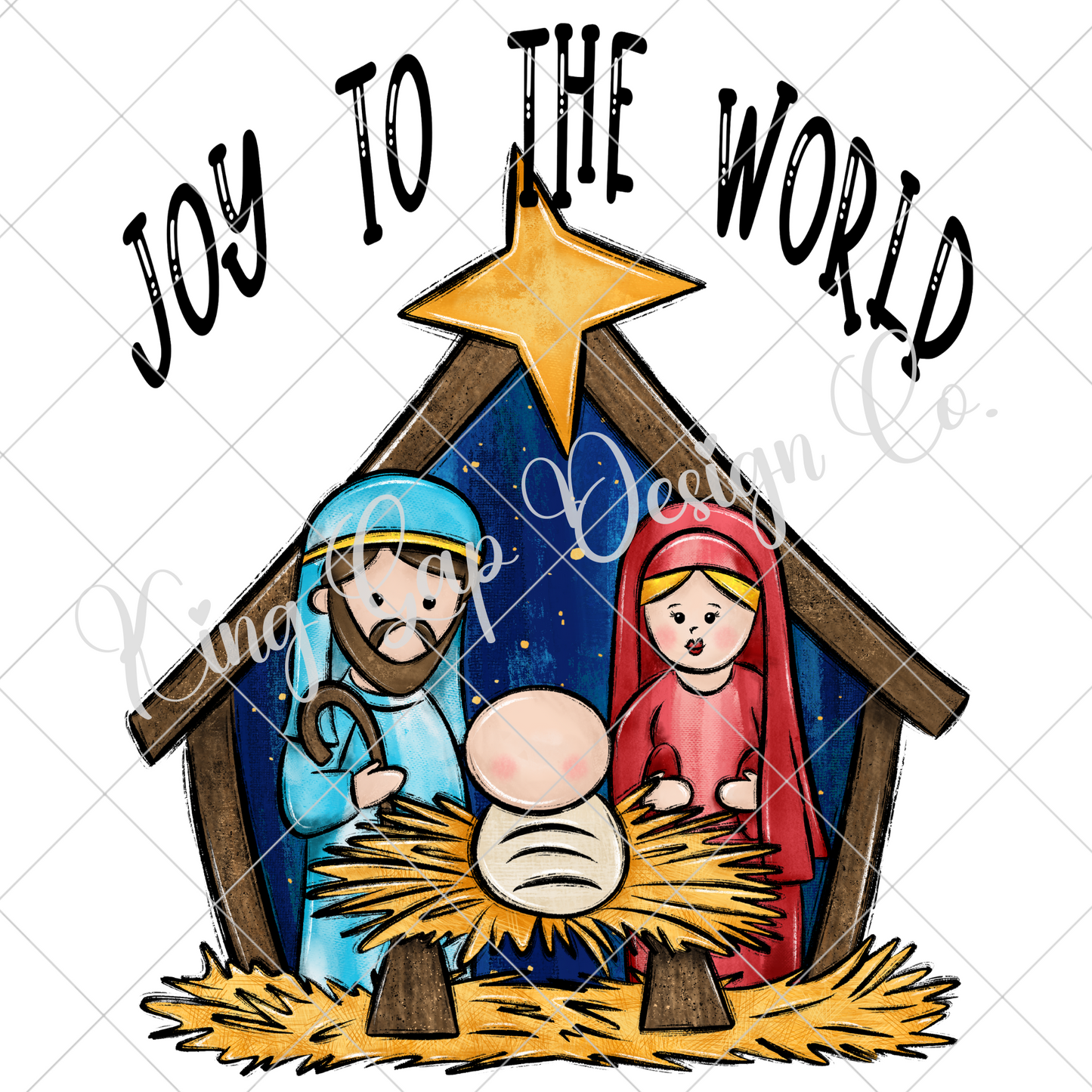 Joy To The World Nativity PNG For Making T-Shirts, Tumblers, Mugs, Stickers, Dishtowels And More | Suitable For Sublimation Or DTF |High Resolution, 300 DPI, Transparent Background