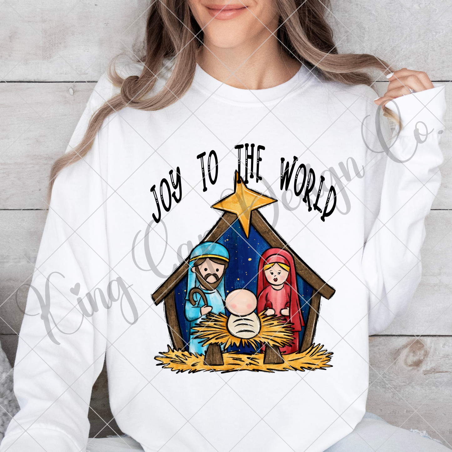 Joy To The World Nativity PNG For Making T-Shirts, Tumblers, Mugs, Stickers, Dishtowels And More | Suitable For Sublimation Or DTF |High Resolution, 300 DPI, Transparent Background