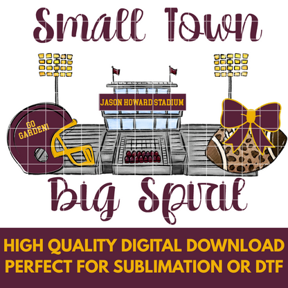 Spring Garden Panthers | Jason Howard Stadium Football Sublimation | Maroon And Gold School Colors | PNG For T-Shirts, Tumblers, Cups, Stickers| 300 DPI, Transparent Background