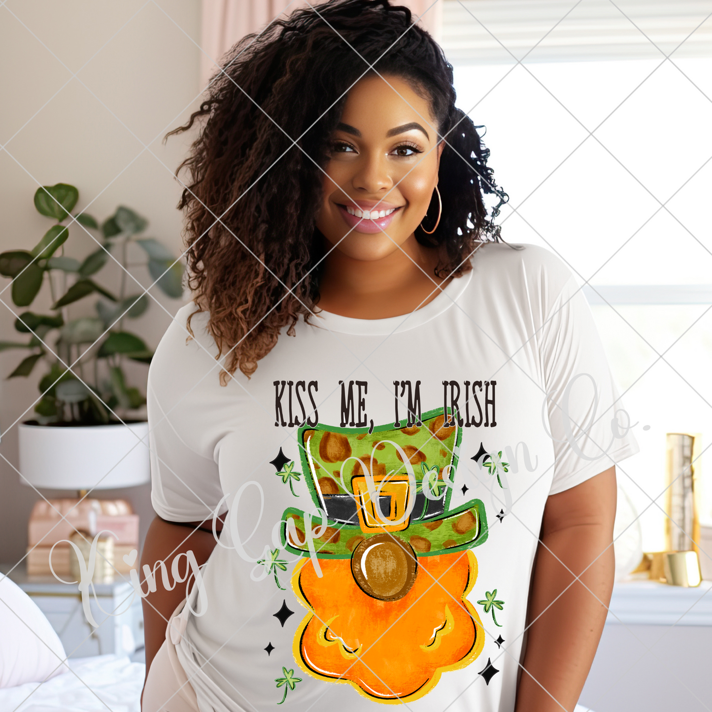 Kiss Me, I'm Irish | Dark Skinned Leprechaun Shirt Design | St. Patrick's Day PNG File For Making T-Shirts, Mugs, Tumblers, Stickers, Sublimation And DTF Transfers |High Resolution, 300 DPI, Transparent Background