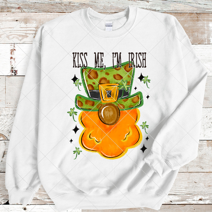 Kiss Me, I'm Irish | Dark Skinned Leprechaun Shirt Design | St. Patrick's Day PNG File For Making T-Shirts, Mugs, Tumblers, Stickers, Sublimation And DTF Transfers |High Resolution, 300 DPI, Transparent Background