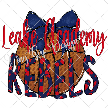 Leake Academy Rebels Basketball Sublimation For Making Shirts, Mugs, Tumblers And Other Items | High Resolution Image May Be Upsized