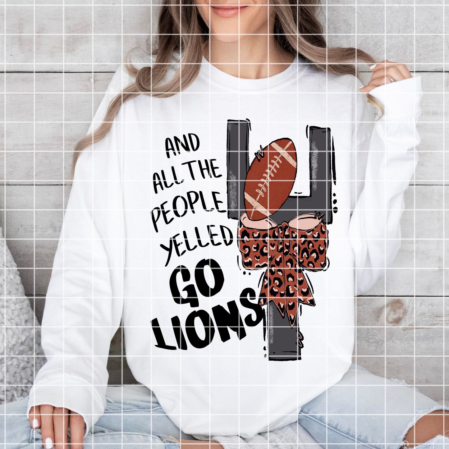 Lions Football Sublimation PNG For Shirt, Tumbler, Sticker, Mug | Shirt Design For Lions Football Fan | Lions T-Shirt PNG| Lions Tumbler PNG