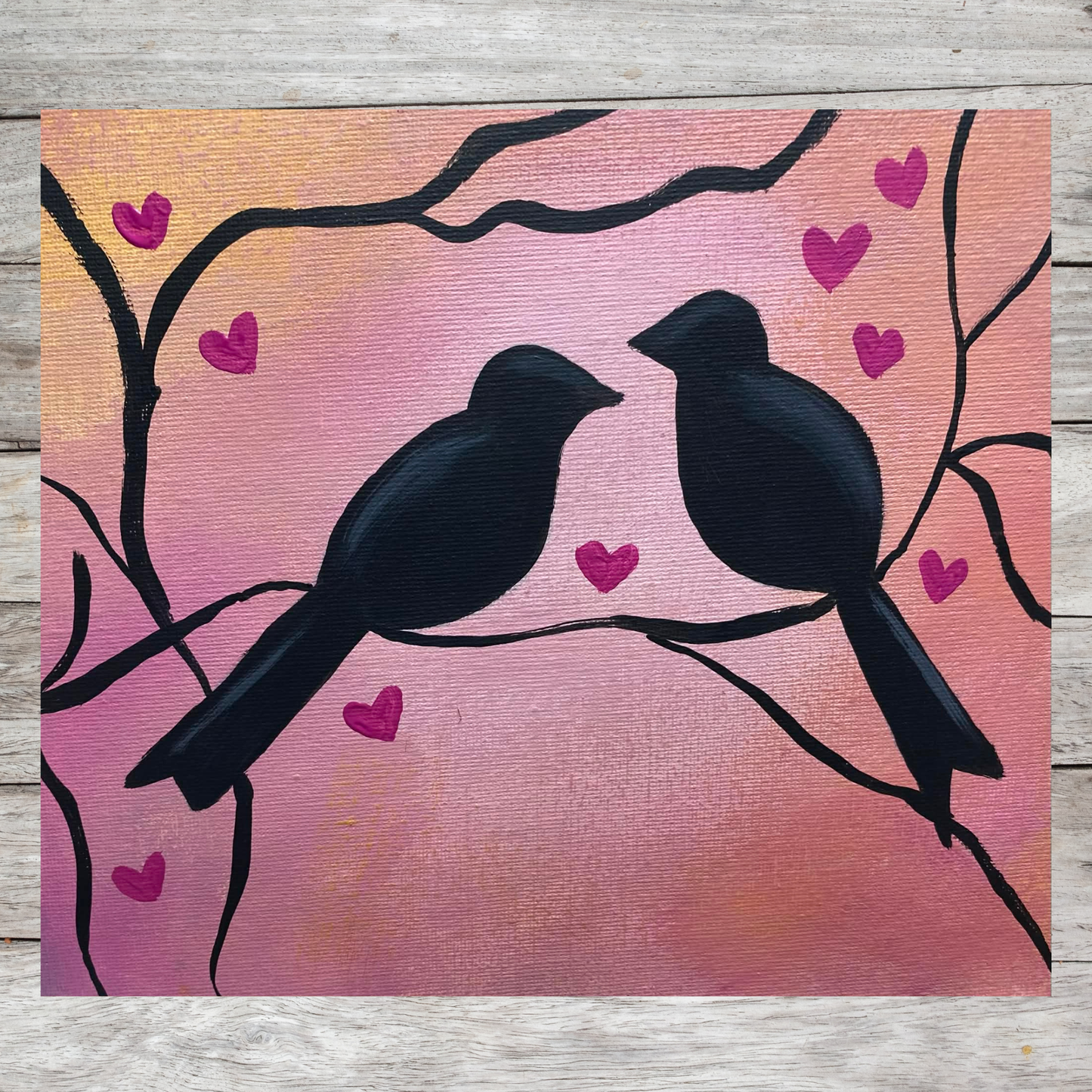 Love Birds | Acrylic Painting | Paint From Home | Tracer, Instructions, And Supply List Included
