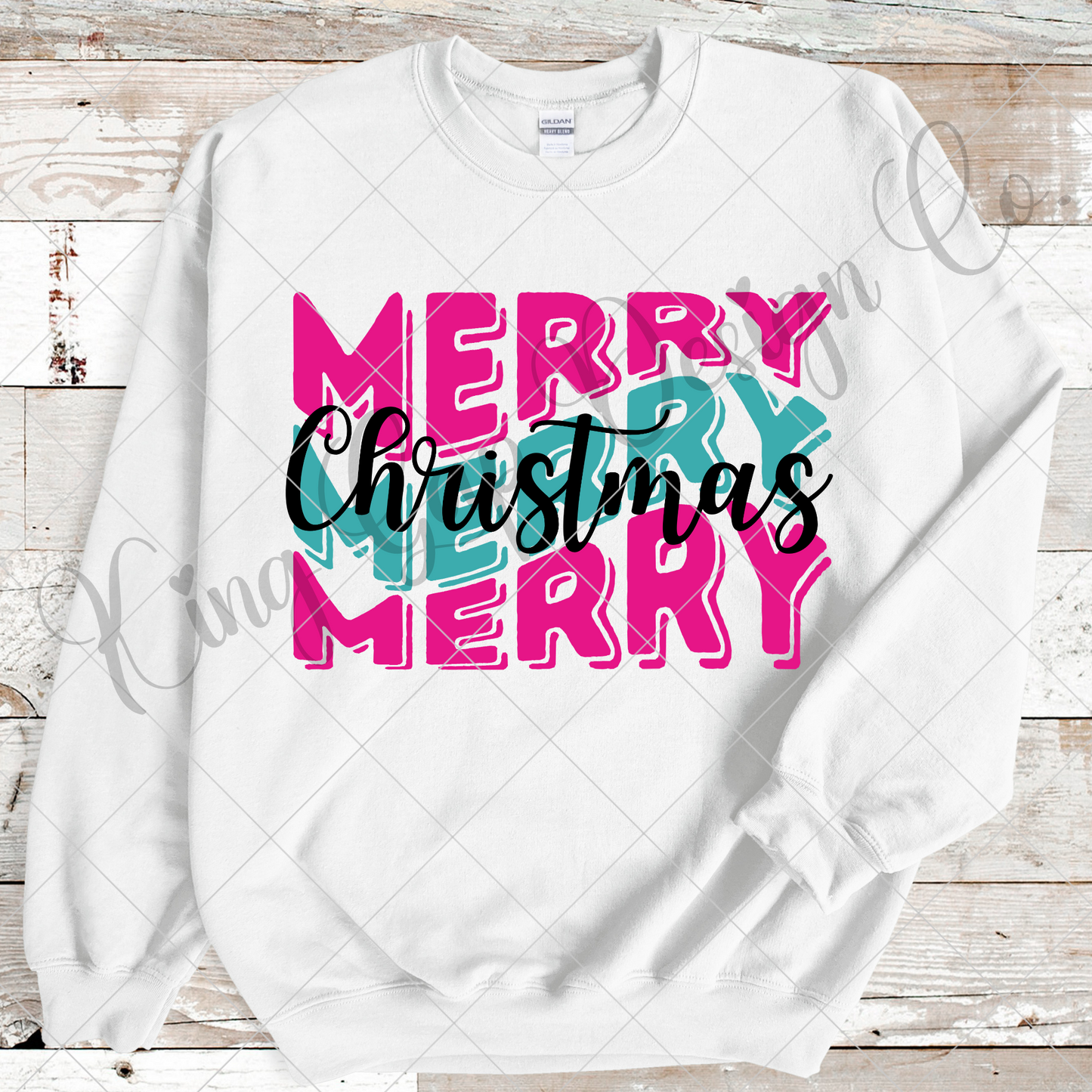 Merry Christmas PNG | Cute Shirt Design For Christmas | Pink And Teal | High Resolution, 300 DPI, Transparent Background | Perfect For Sublimation, DTF, Stickers, Mugs, Tumblers, Shirts And More