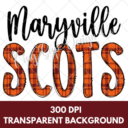 Maryville Scots | Maryville College PNG For Making T-Shirts, Tumblers, Mugs | Maryville Scots Sublimation Or DTF | High Resolution, 300 DPI Image With Transparent Background